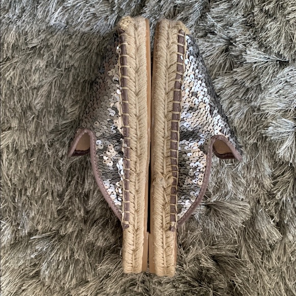Sam Edelman Kerry espadrille slides pewter sequin - Picture 7 of 9